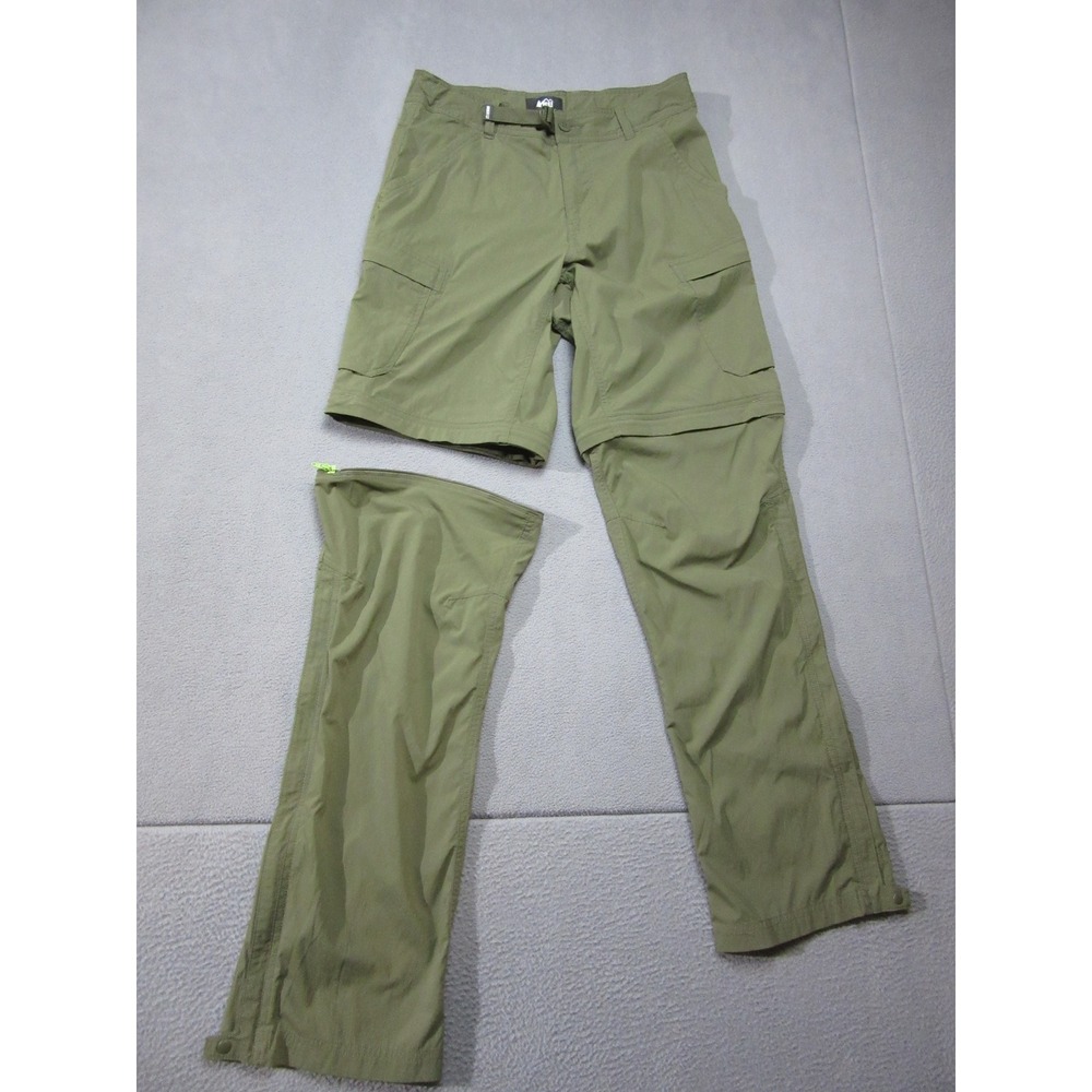 REI Convertible Cargo Pants Mens 30x32 Green Sahara Relaxed Hiking Outdoor Tech